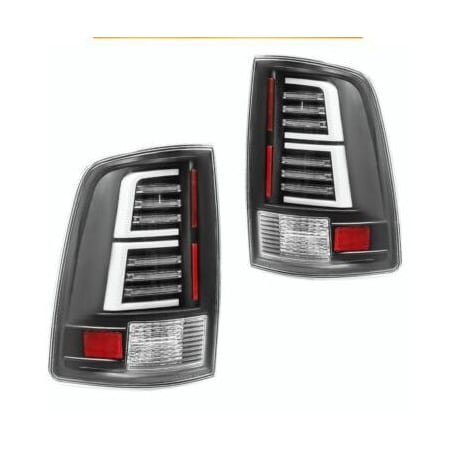 Winjet Dodge Ram 2009-2018Led Sequential Tail Light - Black/Clear CTWJ-0696-BC-SQ